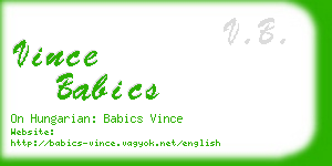 vince babics business card